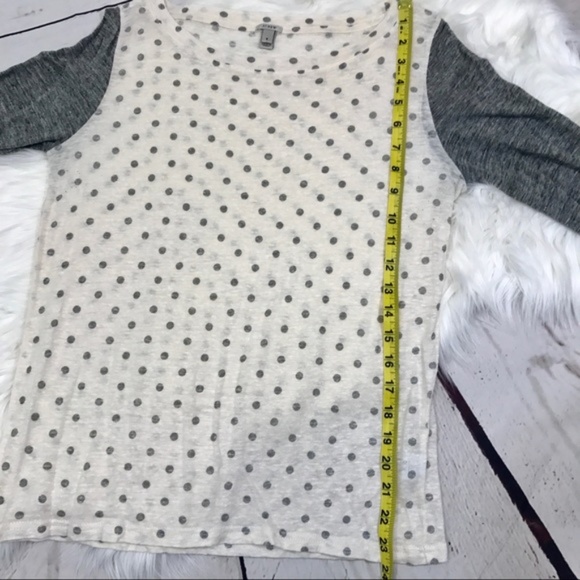 J. Crew Gray/white Small Polka Dot Baseball Tee - Picture 6 of 7